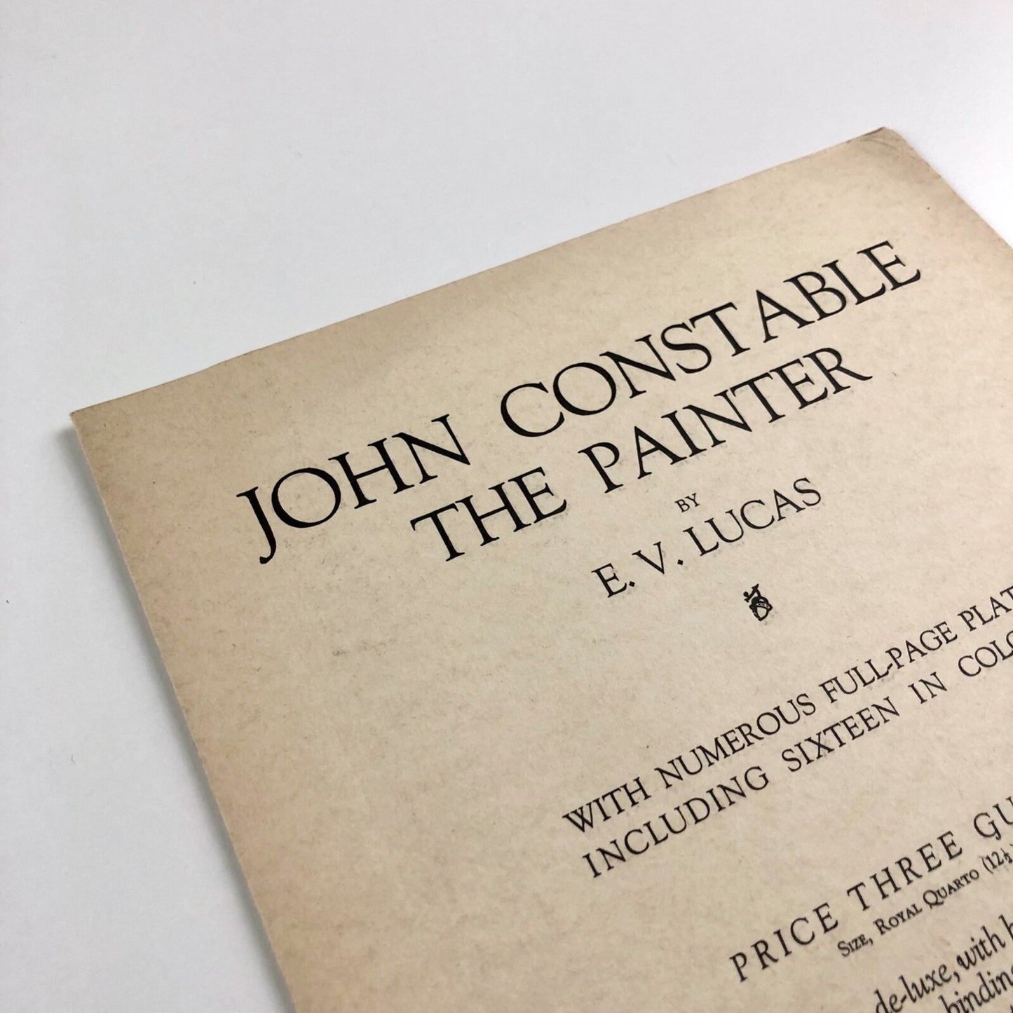 Prospectus for John Constable the Painter by E.V. Lucas | Halton & Truscott Smith