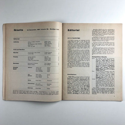 GRANTA – Modern Art Issue | Volume 68, Number 1231 | 30th November 1963