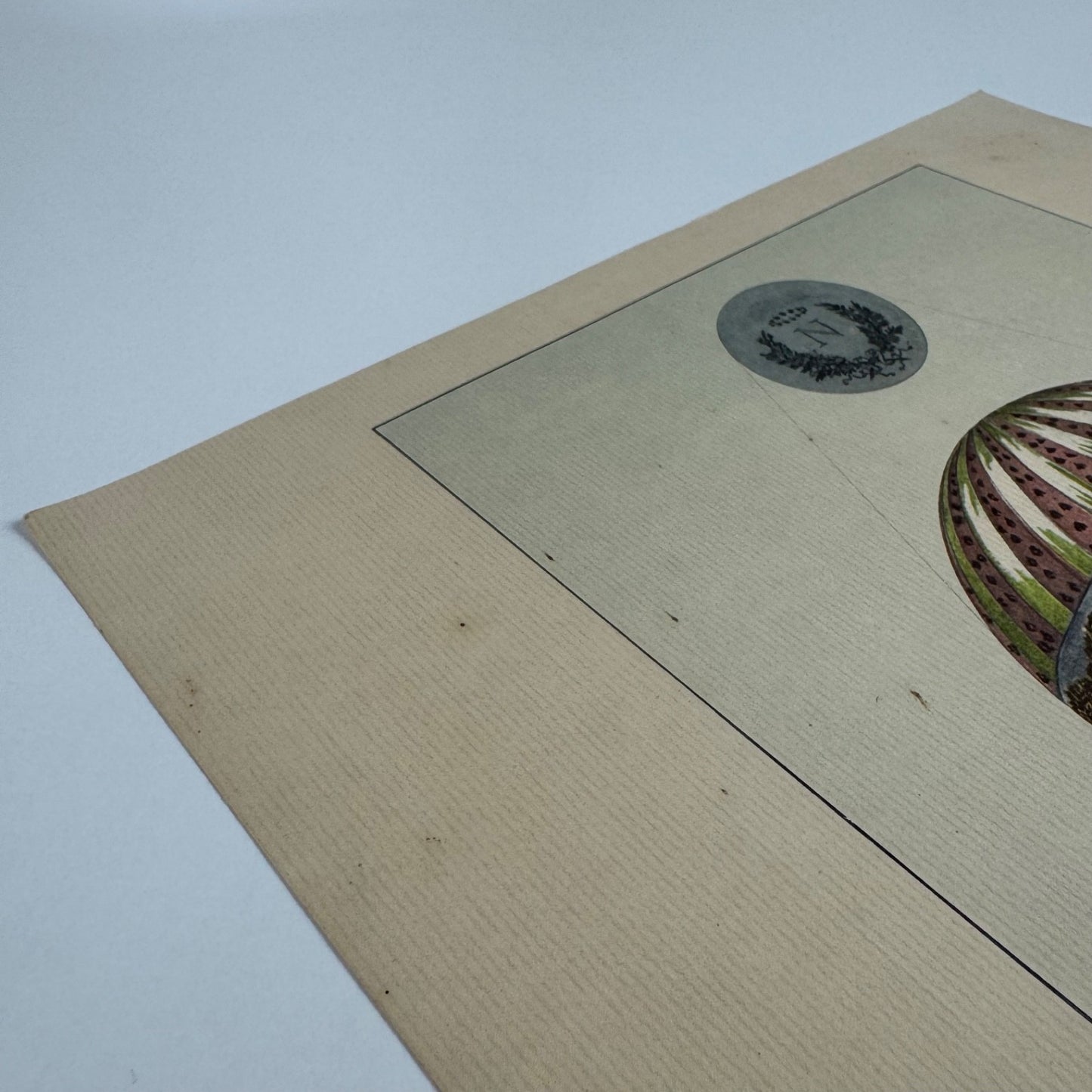 Coloured print of Modèle du Ballon qui a été executé pour le Sacre de Napoléon en 1804, Aerial Press 1956