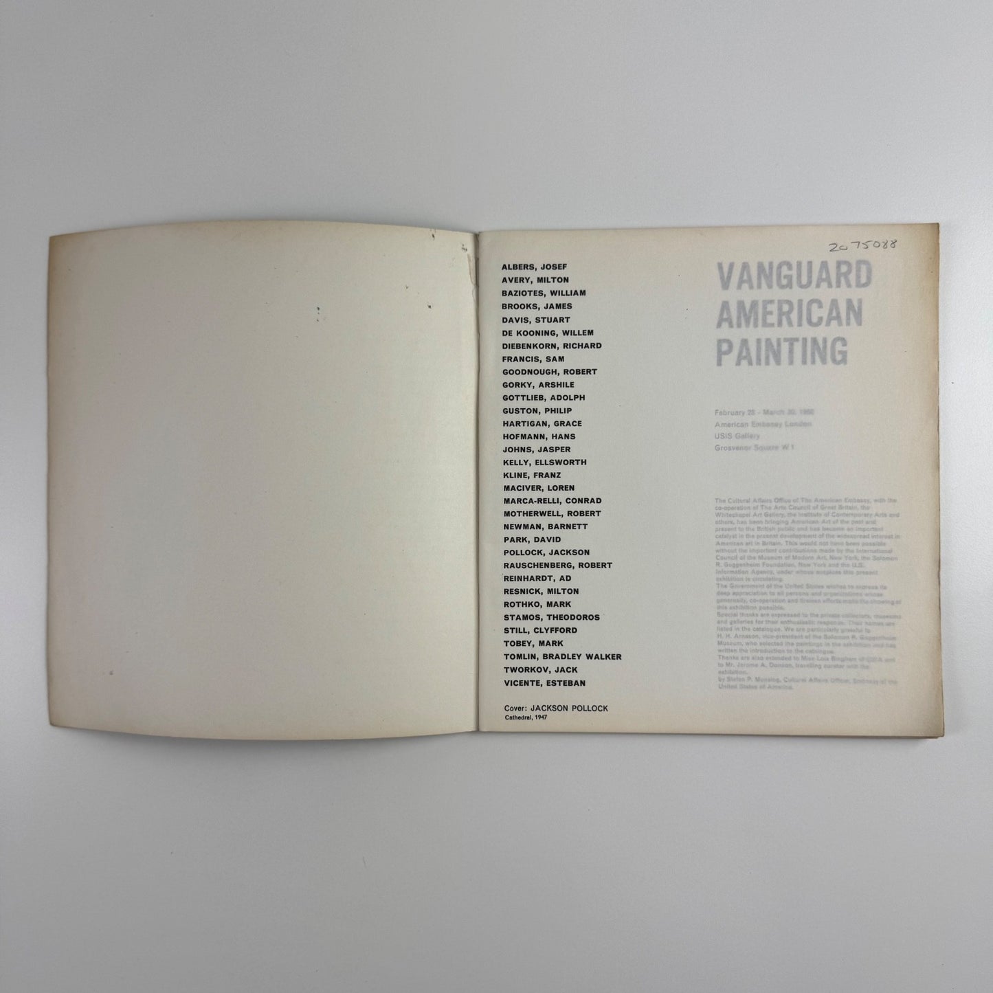Vanguard American Painting | American Embassy London, USIS Gallery, 1962