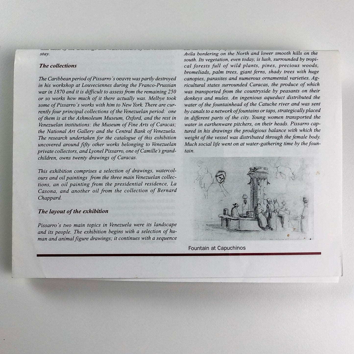 Pissarro in Venezuela – event leaflet and family tree card | Bolivar Hall, 1997