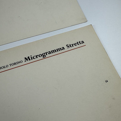 Società Nebiolo Microgramma type specimens x 5 printer Wace and Co Ltd, undated
