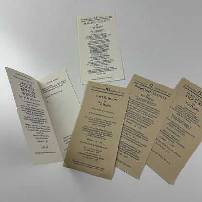 Five leaflets for The Rainbow Press relating to books by Ted Hughes – 1970s | Fine Limited First Editions