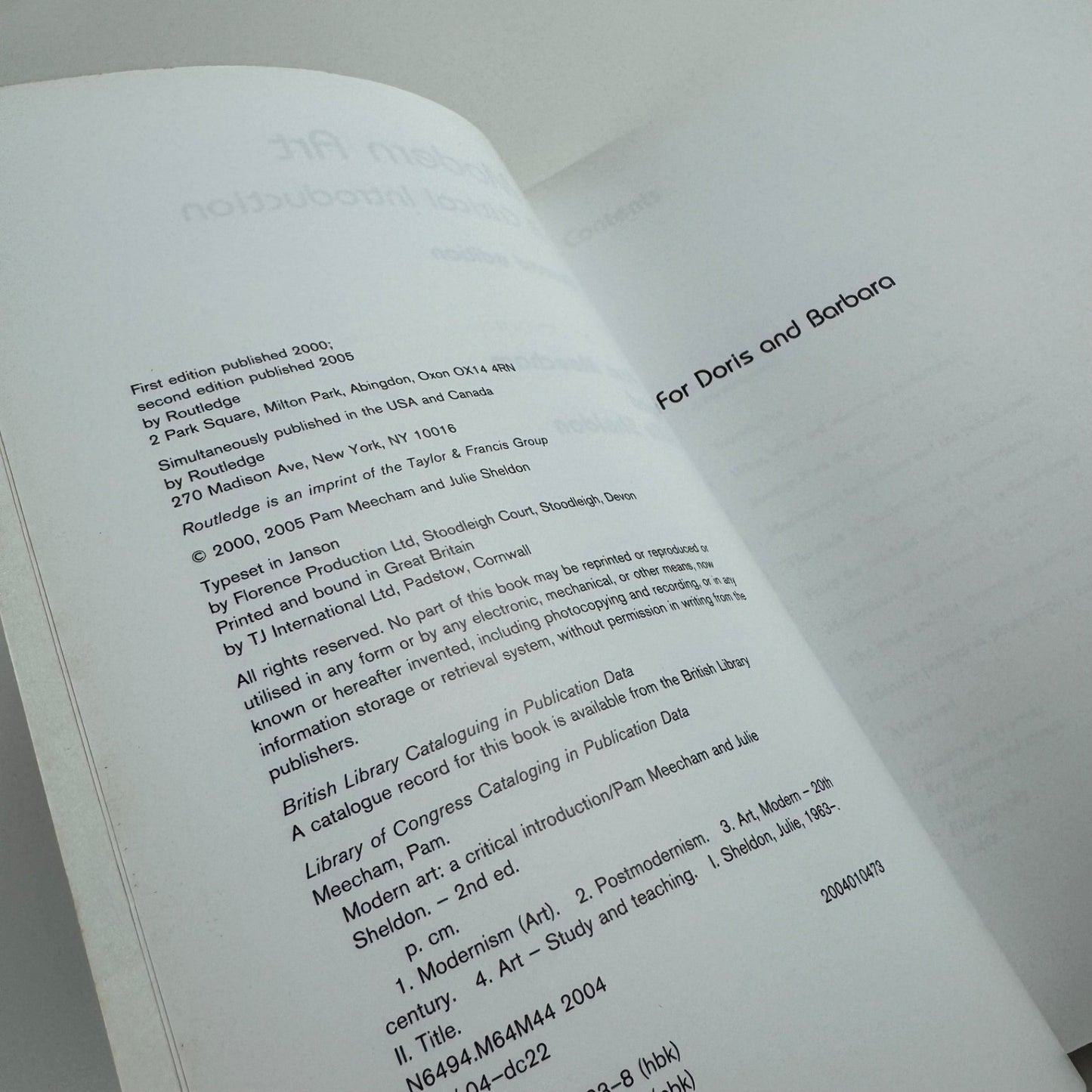 Modern Art: A Critical Introduction 2nd ed by Pam Meecham & Julie Sheldon Routledge 2005