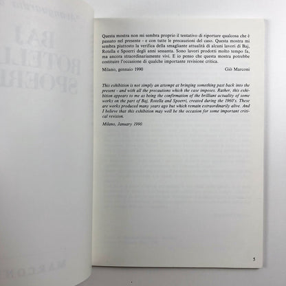 Avanguardia '60 Baj, Rotella, Spoerri | Introduction by Gio Marconi 1990