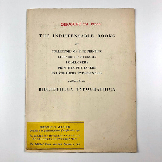 The Indispensable Books for Collectors of Fine Printing | Bibliotheca Typographica
