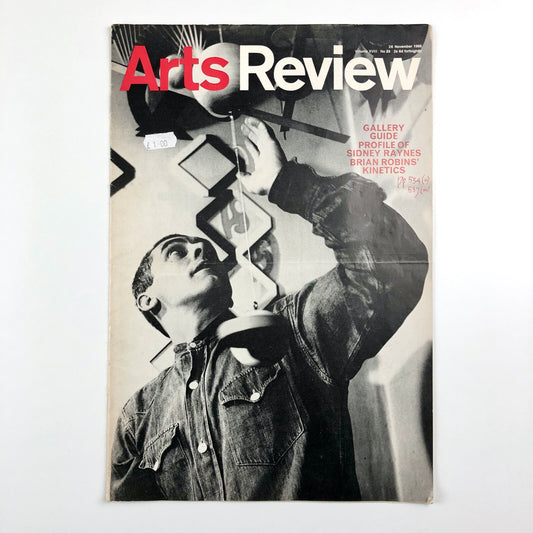 Arts Review 26 Nov 1966, Vol XVIII, No. 23 | Brian Robins Kinetics front cover