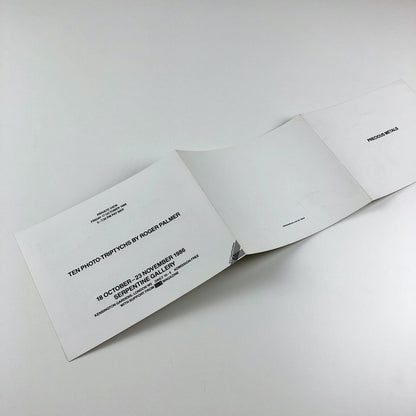 Precious Metals – Ten photo-triptychs by Roger Palmer | Serpentine private view invitation, folded card