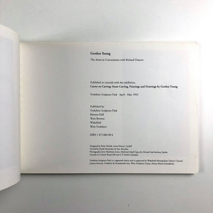 Gordon Young: The Artist in Conversation with Richard Deacon | Yorkshire Sculpture Park wire-bound booklet, 1992