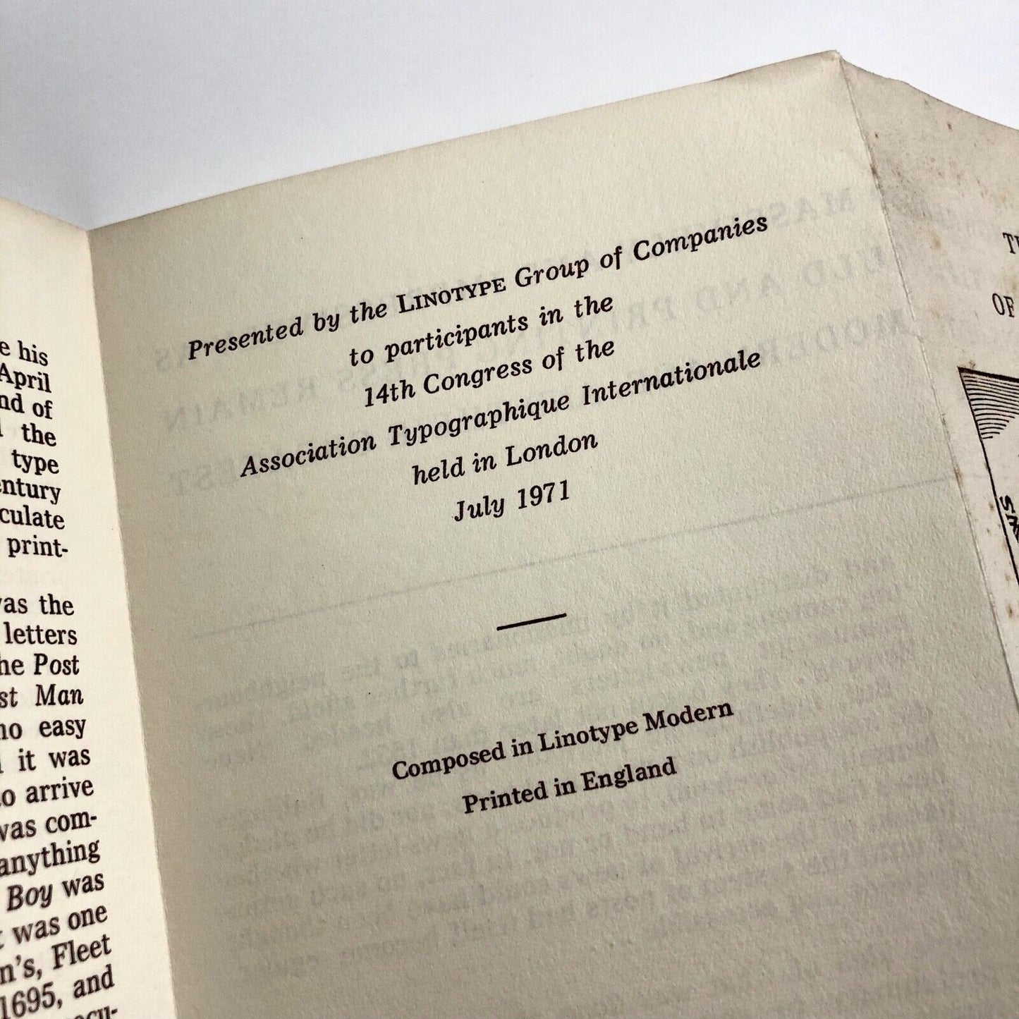 The Origins of the Newspaper | Stanley Morison ATypI 1971 Linotype | AtypI (Association Typographique Internationale)