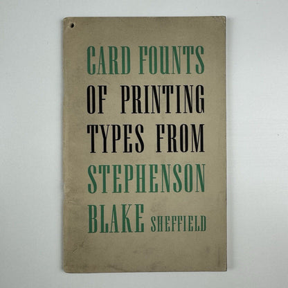 Card Founts of Printing Types from Stephenson Blake | Type specimen booklet
