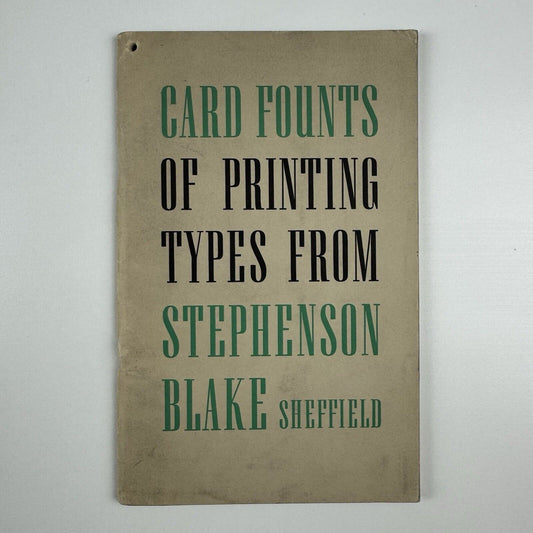 Card Founts of Printing Types from Stephenson Blake | Type specimen booklet
