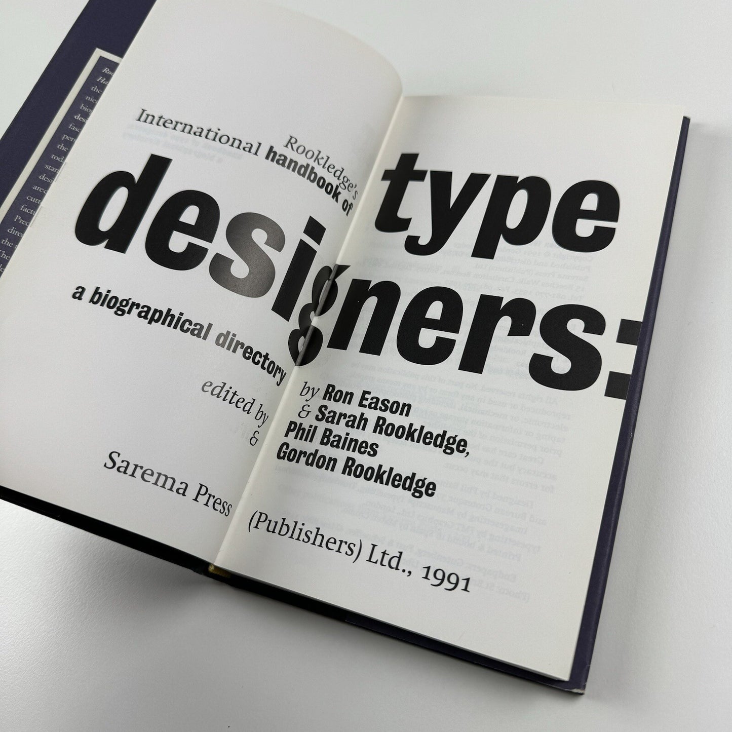 Rookledge’s International handbook of type designers | Edited by Phil Baines et al, 1991