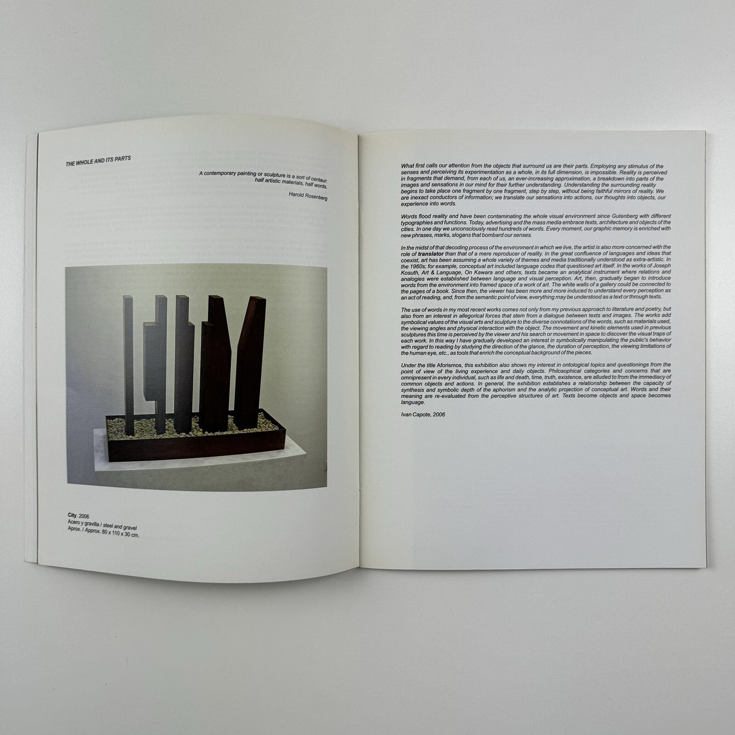 Ivan Capote – Aforismos | Galería Habana exhibition catalogue, 2007