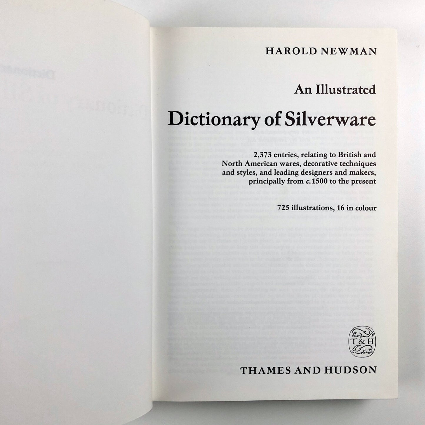 An Illustrated Dictionary of Silverware by Harold Newman | Thames & Hudson, 1987