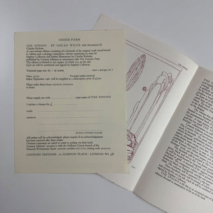 Prospectus for The Sphinx by Oscar Wilde | Curwen Press, 1981