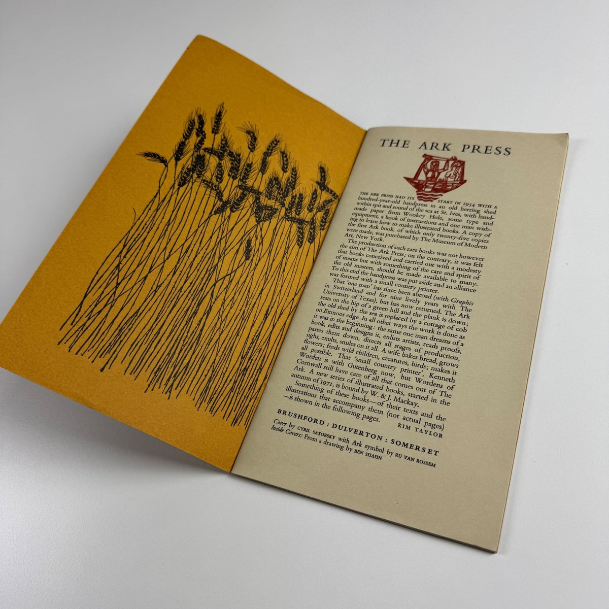Out of The Ark Press publishers catalogue introduction by Kim Taylor no date given