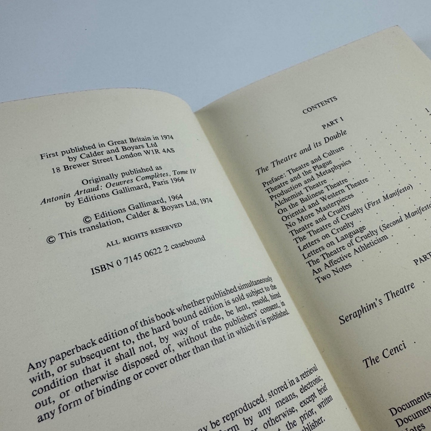 French Surrealism by Antonin Artaud Collected works vol 4 | Calder & Boyars, 1974