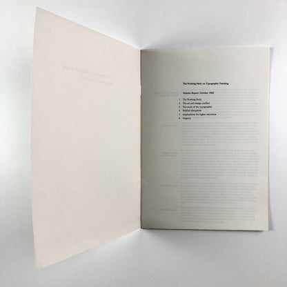 The Working Party on Typographic Teaching. Interim Report, October 1968