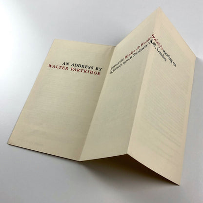The Eye of the Beholder by Walter Partridge Wynkyne de Worde 1970 | Folded leaflet