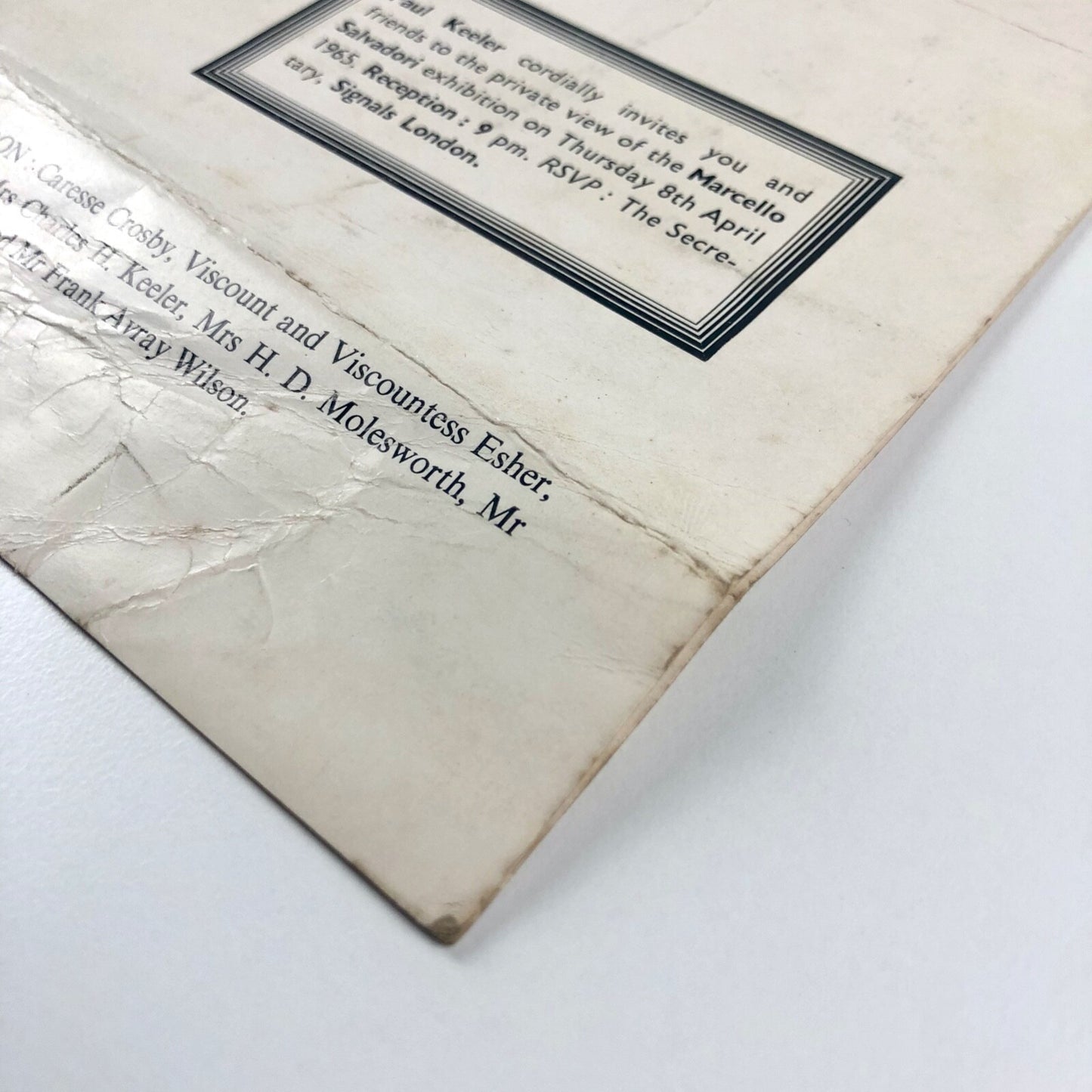Marcello Salvadori. Optical Traces and Mobile Objects | Signals London, 1965 exhibition card