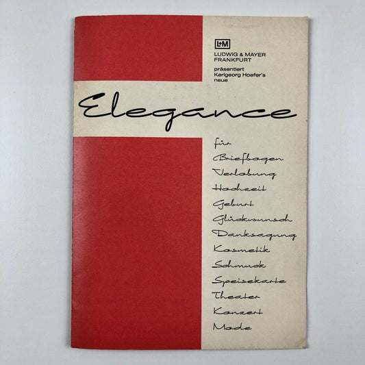 Elegance Type specimen folder | Ludwig & Mayer, Frankfurt | Karlgeorg Hoefer c.1968