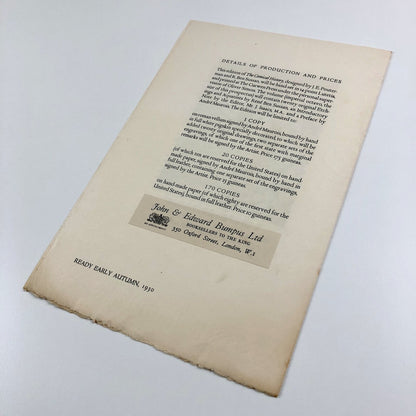 Prospectus for The Comical History of the States and Empires of the World of the Moon by Cyrano de Bergerac | The Blackamore Press, 1930