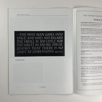 EJF Journal - Edward Johnston No 10 Oct 2005 | The Carving Cribbs, Henry Hooper