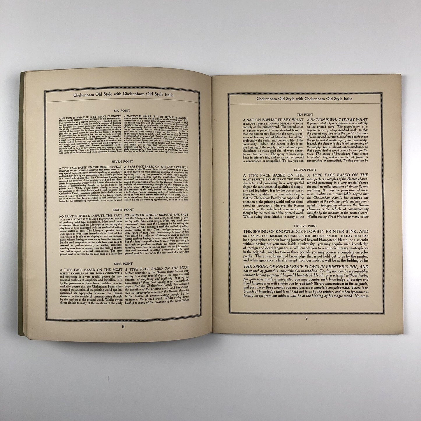 The Linotype Cheltenham Family type specimen brochure | April 1927