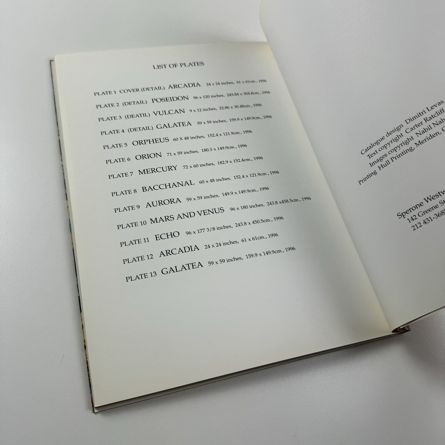 Nabil Nahas | Sperone Westwater Gallery, New York exhibition catalogue, 1996