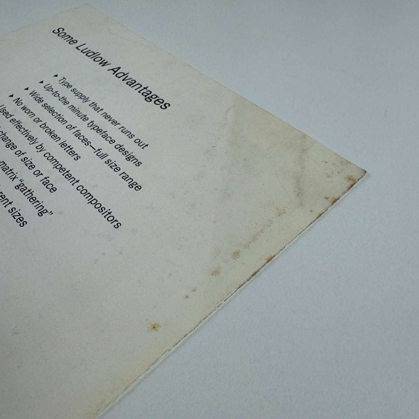 Two leaflets for Ludlow Typograph Company, Chicago Ludlow machinery