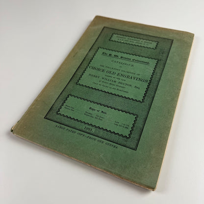 Choice Old Engravings. The Henry William Bruton Collection Sotheby, 1921