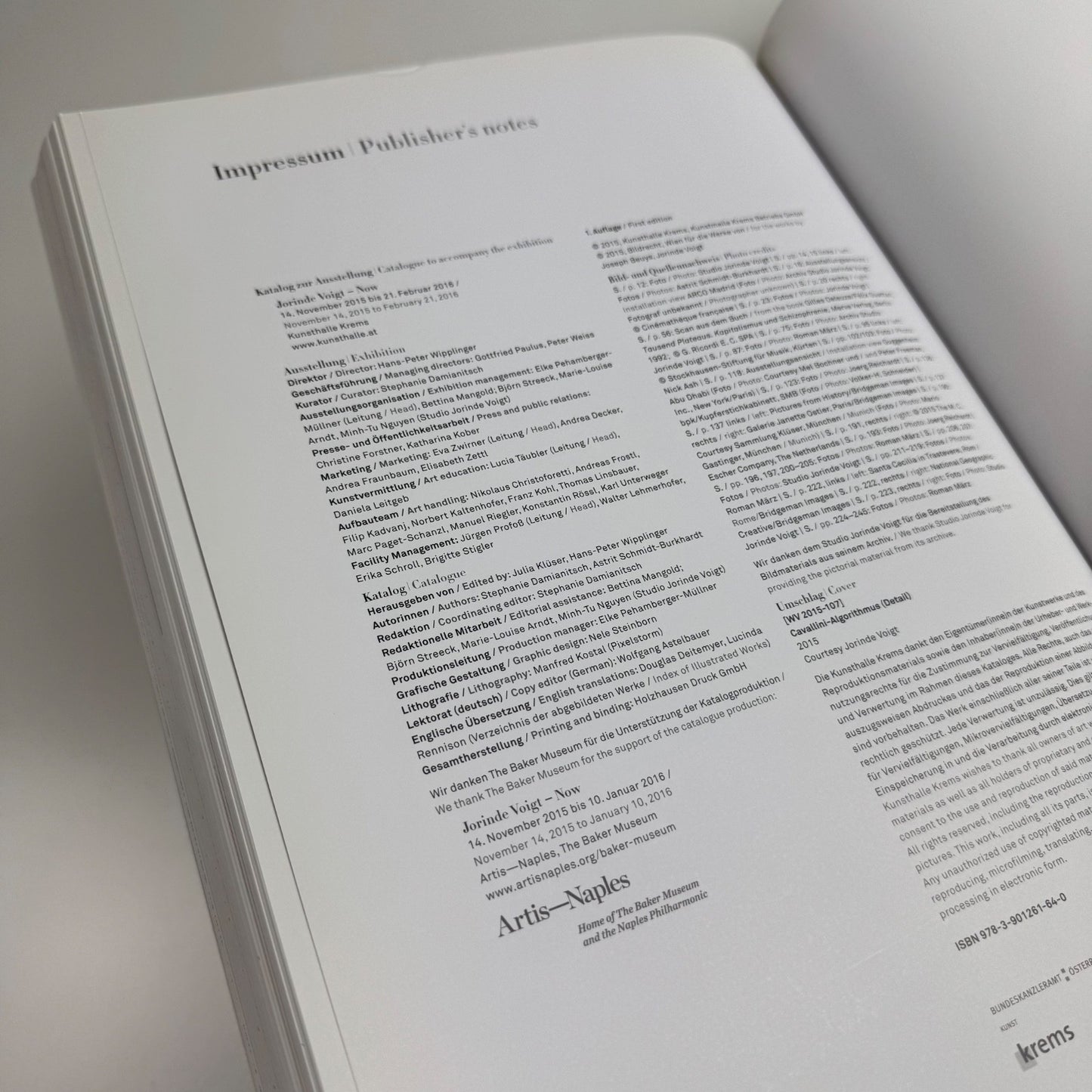 Now Jorinde Voigt | Kunsthalle Krems / The Baker Museum, 2015/16