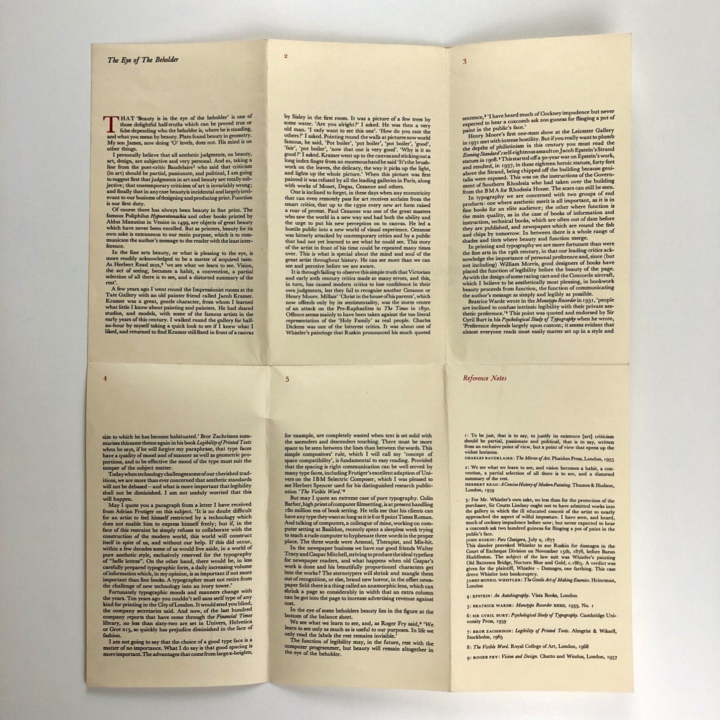 The Eye of the Beholder by Walter Partridge Wynkyne de Worde 1970 | Folded leaflet