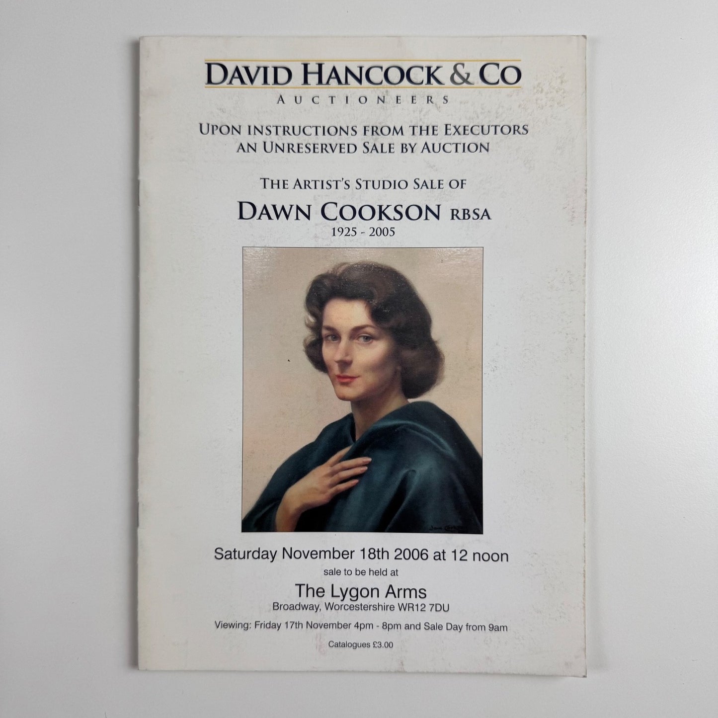 The artist’s studio sale of Dawn Cookson | David Hancock & Co, 18 November 2005