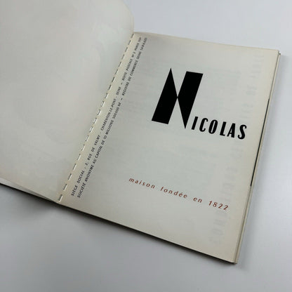 Établissements Nicolas: Maison Fondee En 1822 | Alfred Latour, 1960