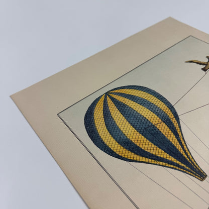 Coloured print of Neueste Erfindung linen Luftballon durch Adler zu regieren 1801 | Aerial Press, 1956