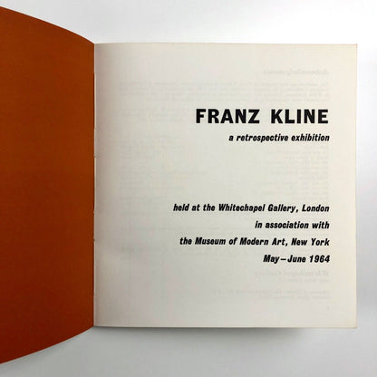 Franz Kline. A retrospective exhibition | Whitechapel Gallery, MOMA, New York. 1964