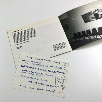 The Unemployed Works – An Intervention by Frederick Bell & Marc Schepers | Exhibition leaflet, Thibaut Verhoeven in 2004