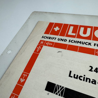 Type specimen sheet Lucina from Ludwig & Mayer, Frankfurt am Main undated