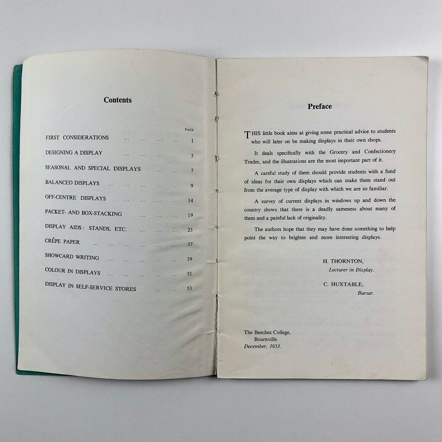 Notes on Window Display for Grocery and Confectionery Students | The Beeches College, Bournville, 1953