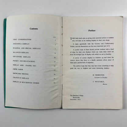 Notes on Window Display for Grocery and Confectionery Students | The Beeches College, Bournville, 1953