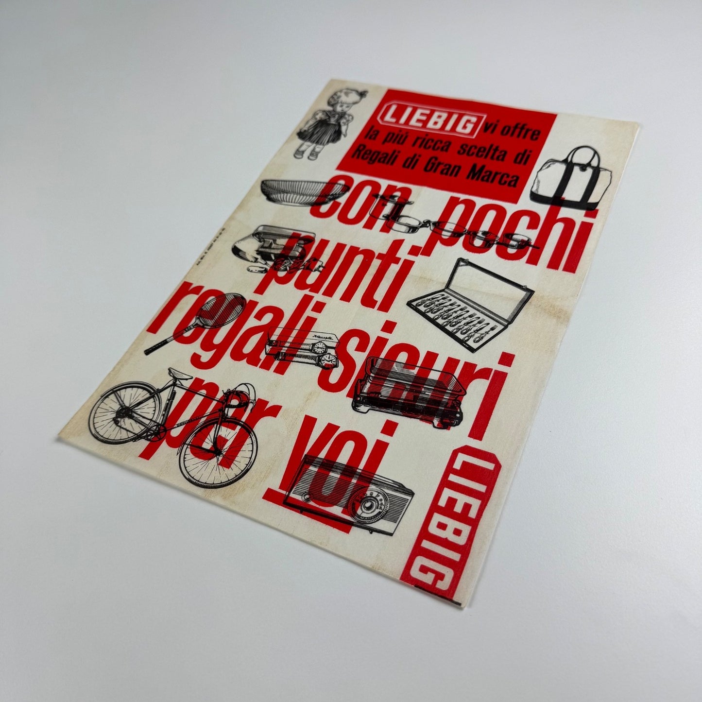 Liebig small paper advert Con pochi punti regale sicur per voi 1960