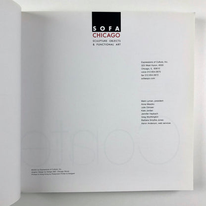 SOFA Chicago 2002 | Sculpture Objects and Functional Art | Expressions of Culture Inc, 2002 catalogue