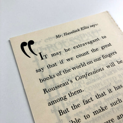 Prospectus for Rousseau’s Confessions | Nonesuch Press, 1938