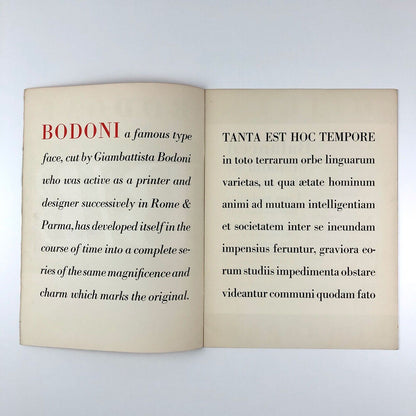 Bodoni type specimen brochure | Typefoundry Amsterdam 1950s?