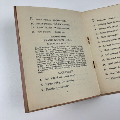 Robin and Fay Pearce | Sculpture and drawings by Frank Dobson | Ernest Brown & Phillips, Leicester Galleries catalogue, 1958