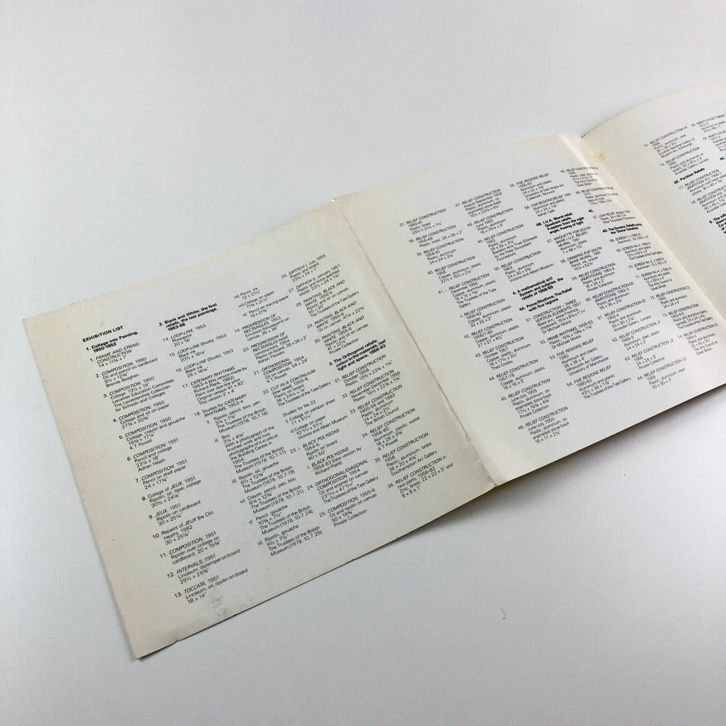 Anthony Hill. A retrospective exhibition – Hayward Gallery folded leaflet, 1983