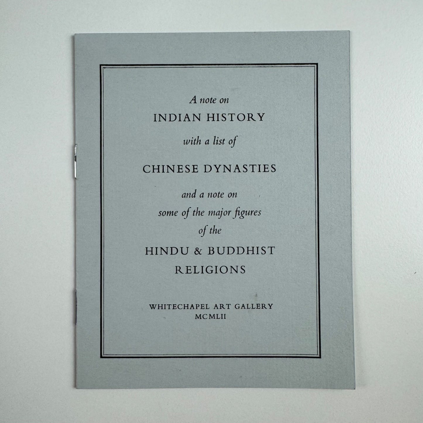 Small leaflet The Arts of India and China | Whitechapel Art Gallery, 1952