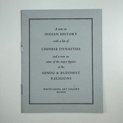 Small leaflet The Arts of India and China | Whitechapel Art Gallery, 1952